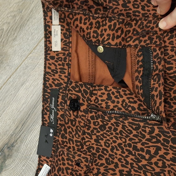 Mavi Tess brown & black high rise skinny leopard animal print jeans, NWT - Picture 8 of 14